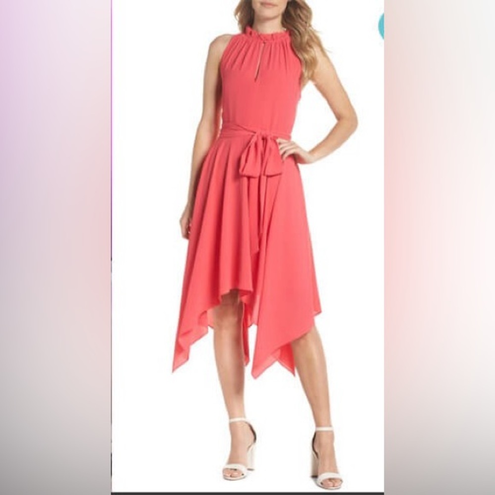 Eliza J Vibrant Pink Asymmetrical Dress